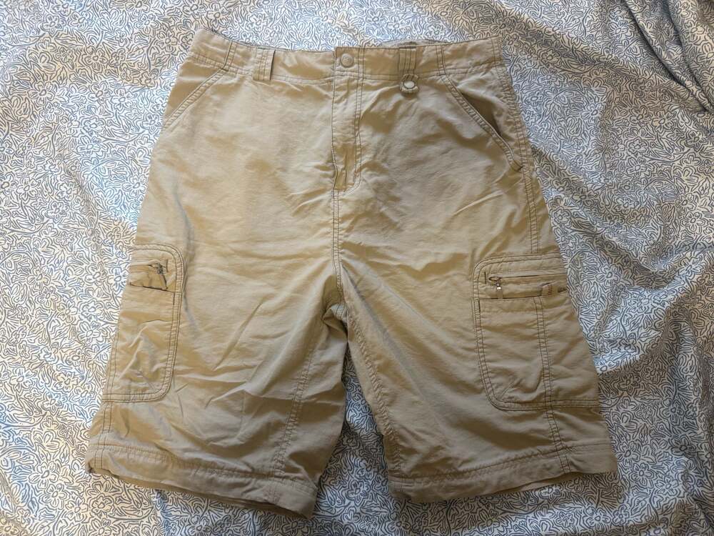 REI Boys UPF 30+ Khaki Nylon Cargo Hiking Shorts Size XL 16/18